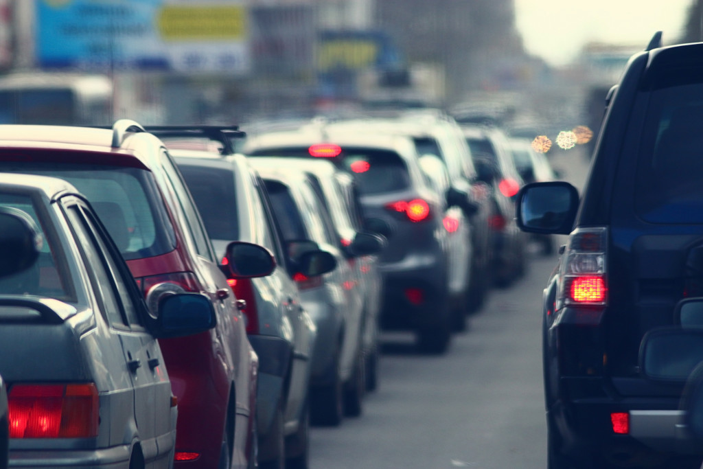 traffic jams in the city, road, rush hour